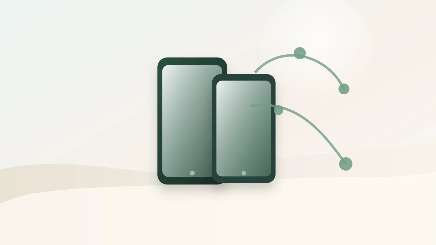 Generic phones buying guide illustration with smartphones on a clean research desk